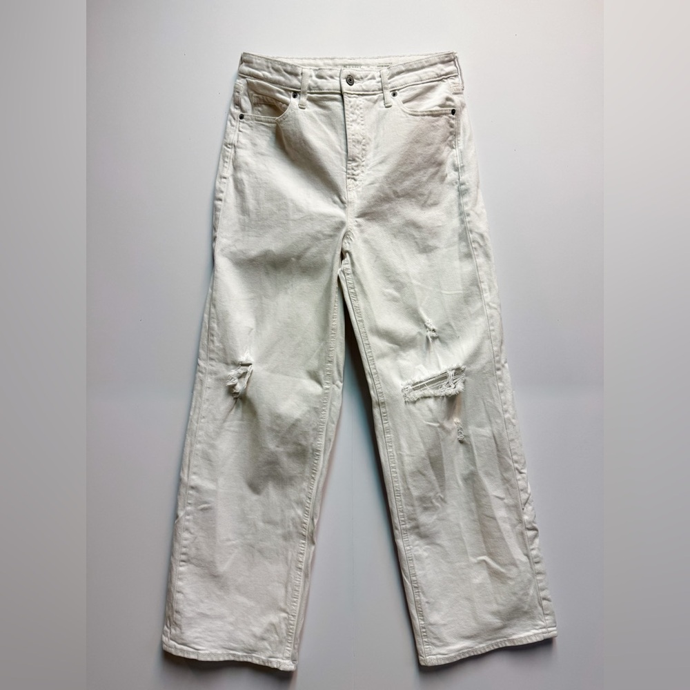 Old Navy White Extra High-Rise Wide Leg Jeans